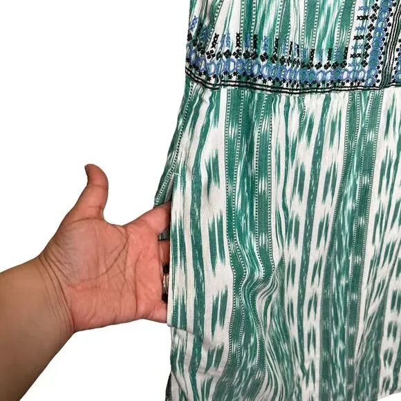 J. Jill Embroidered Cotton Ikat Dress Size Medium - Picture 7 of 10